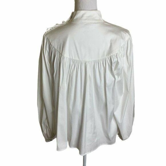Ann Taylor Balloon Sleeve Mock Neck Peasant Blouse - Picture 7 of 10